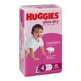 Huggies Ultra Dry Nappies Girl Size 4 (10-15kg) 36 Pack
