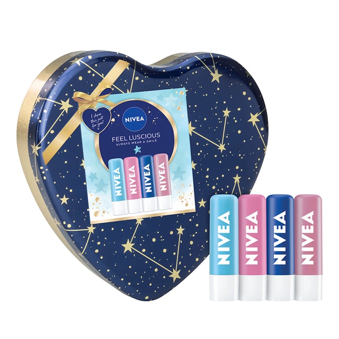 NIVEA Feel Luscious Lip Balm Gift Set 4pc