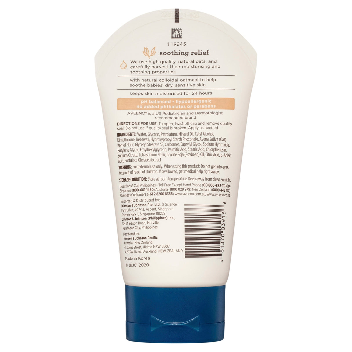 Aveeno Baby Soothing Relief Moisture Cream 140 g