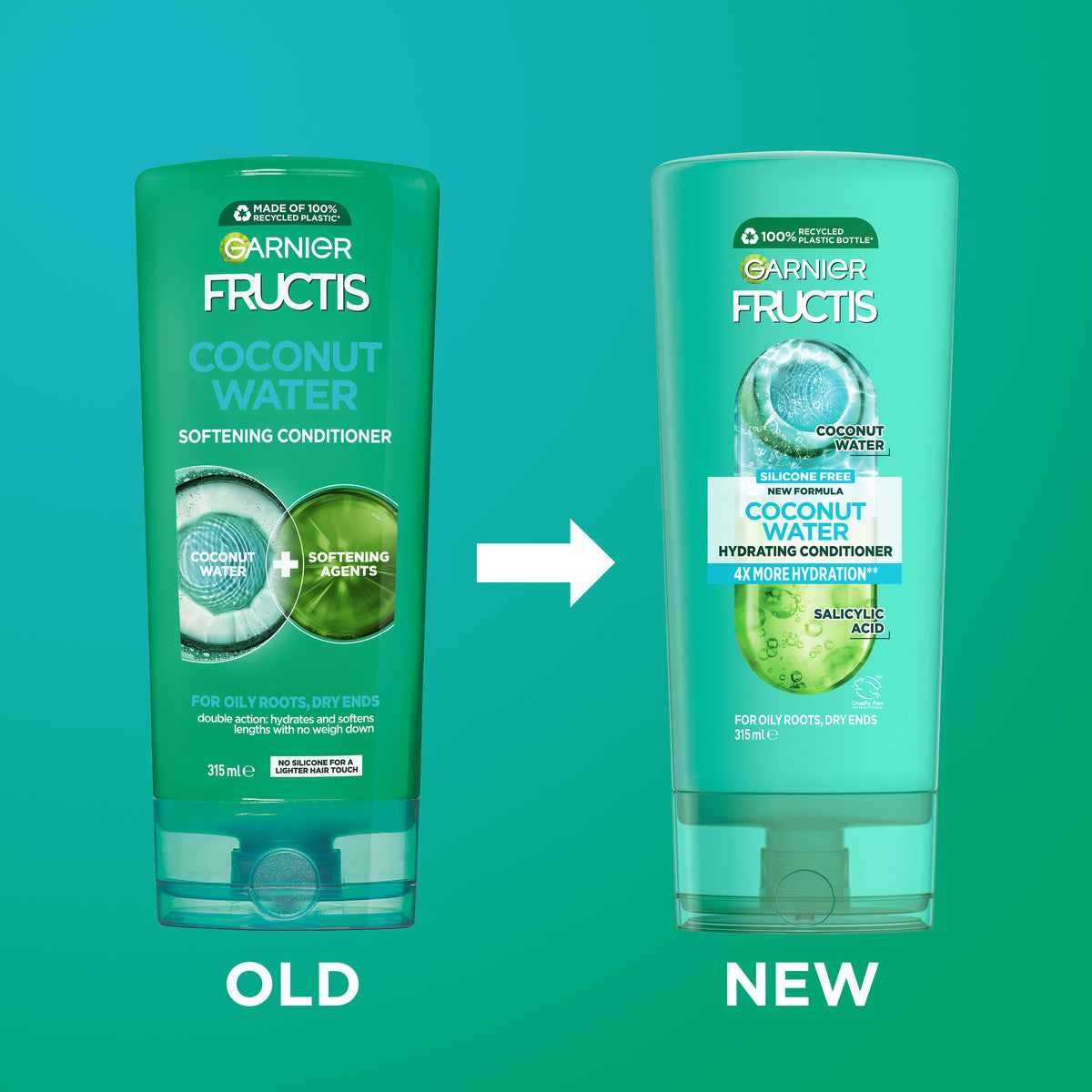 Garnier Fructis Coconut Water Oily Roots Dry Ends Conditioner 315ml