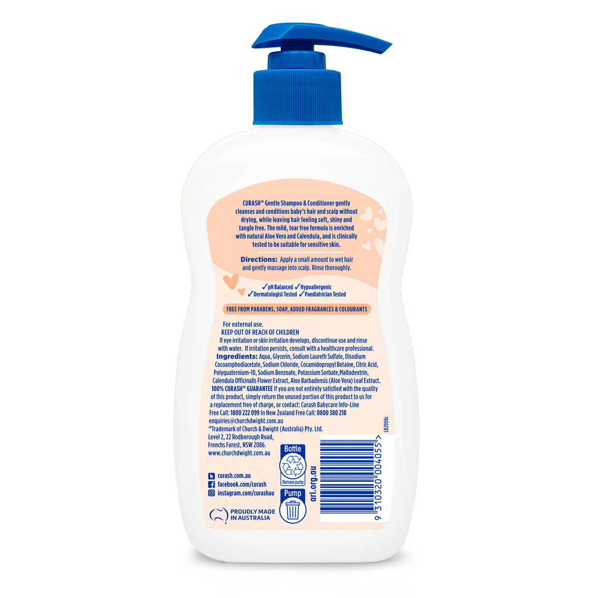 CURASH Gentle Shampoo & Conditioner 400ml