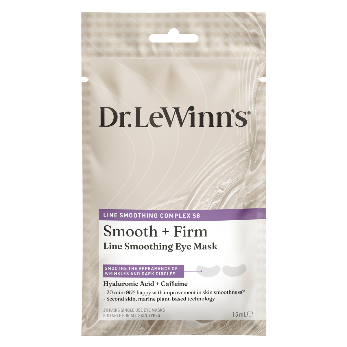 Dr. LeWinn's Line Smoothing Complex Hyaluronic Acid & Caffeine Under Eye Recovery Masks 3 Pack