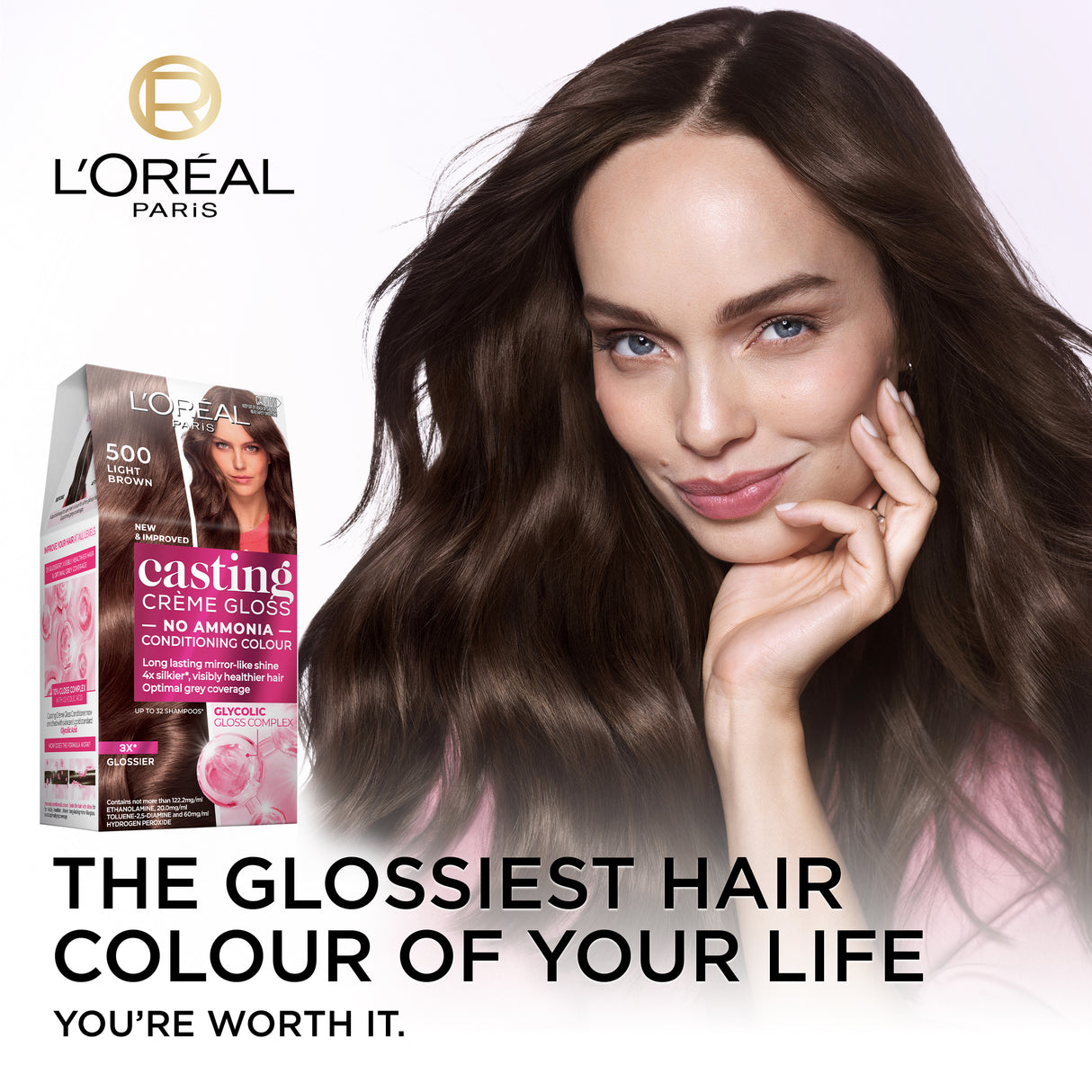 L'Oréal Paris Casting Crème Gloss Semi-Permanent  Hair Colour - 500 Medium Brown (Ammonia Free)