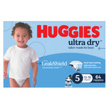 Huggies Ultra Dry Nappies Boys Size 5 (13-18kg) 64 Pack