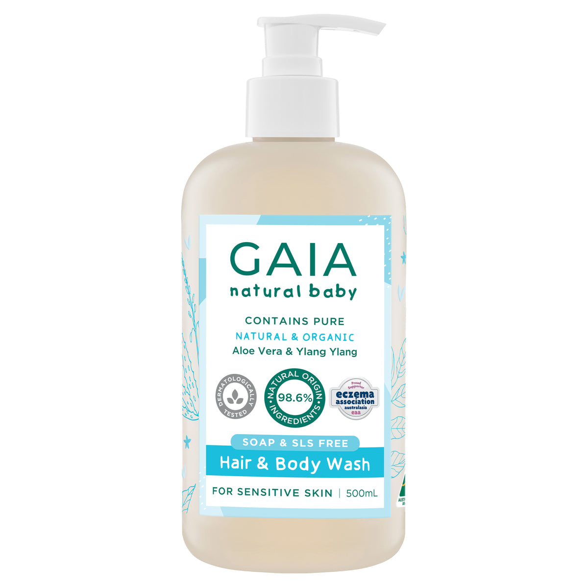 GAIA Natural Baby Hair & Body Wash 500ml