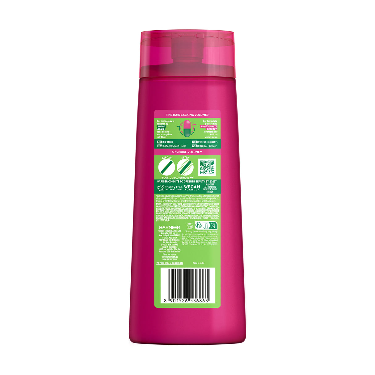 Garnier Fructis Full & Luscious Thicker Hair Shampoo 315ml