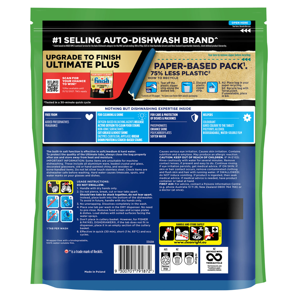 FINISH Ultimate 0% Dishwasher Tablets Regular 46s