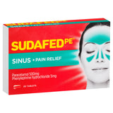 Sudafed PE Sinus + Pain Relief Tablets 20 Pack