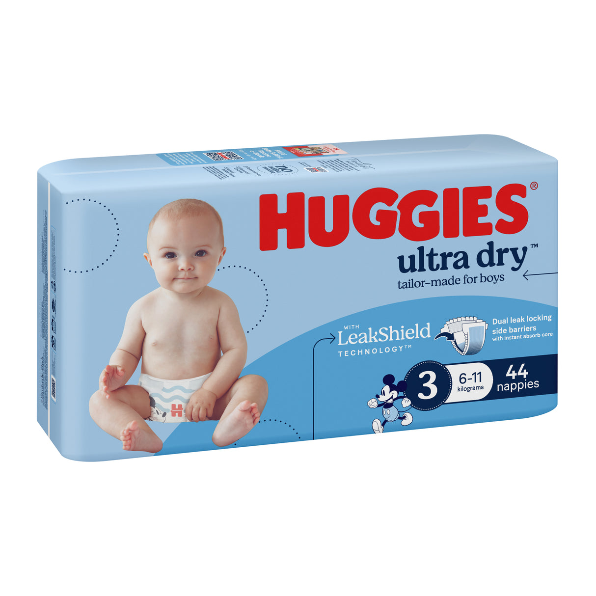 Huggies Nappy Size 3 Boy 44 Pack