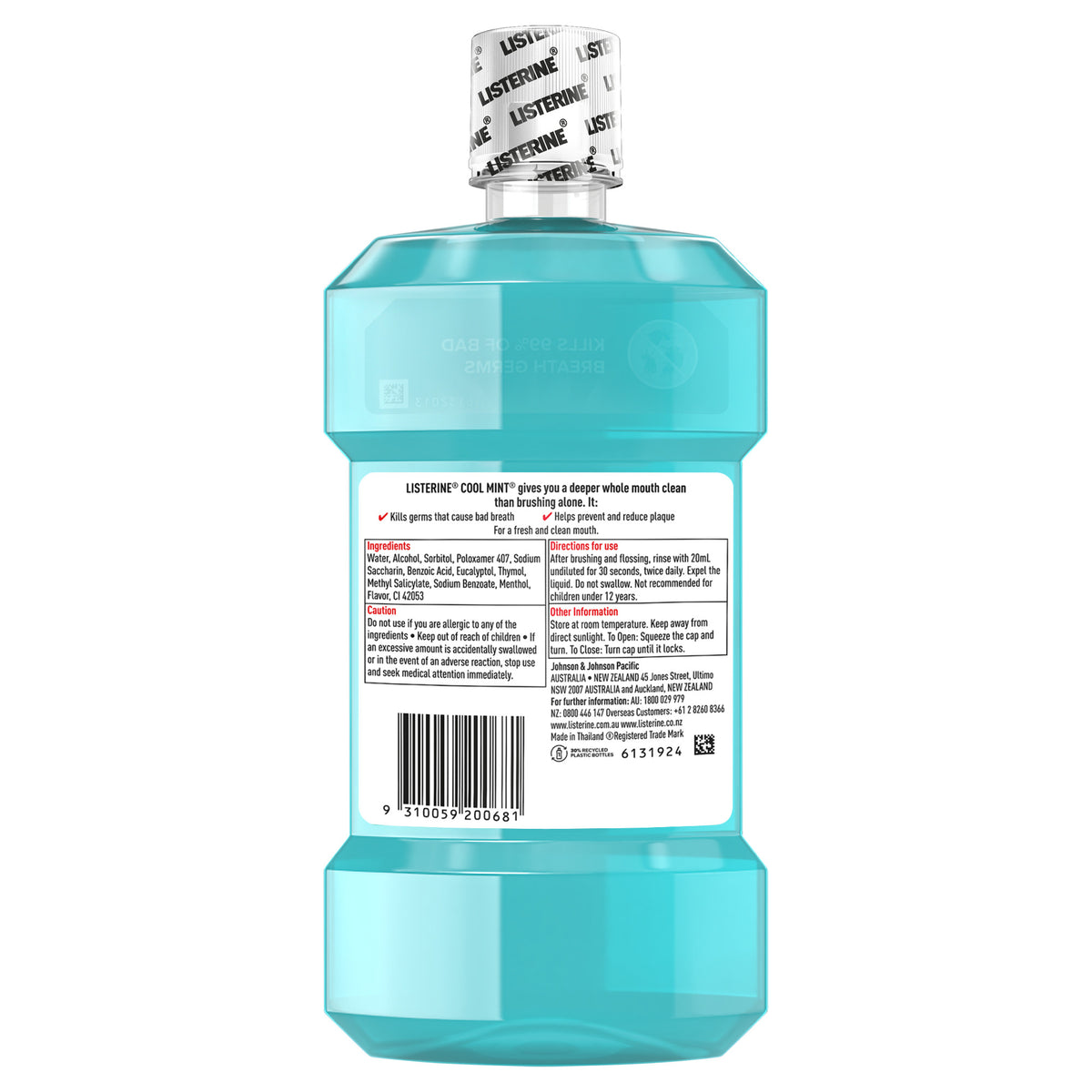 Listerine Cool Mint Antibacterial Mouthwash 500mL