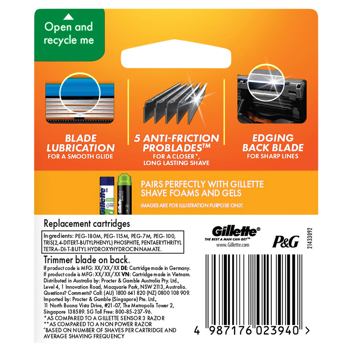Gillette Fusion5 Power Cartridges 4 Pack