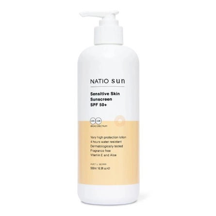 Natio Sun Sensitive Skin Sunscreen SPF50+ 500ml