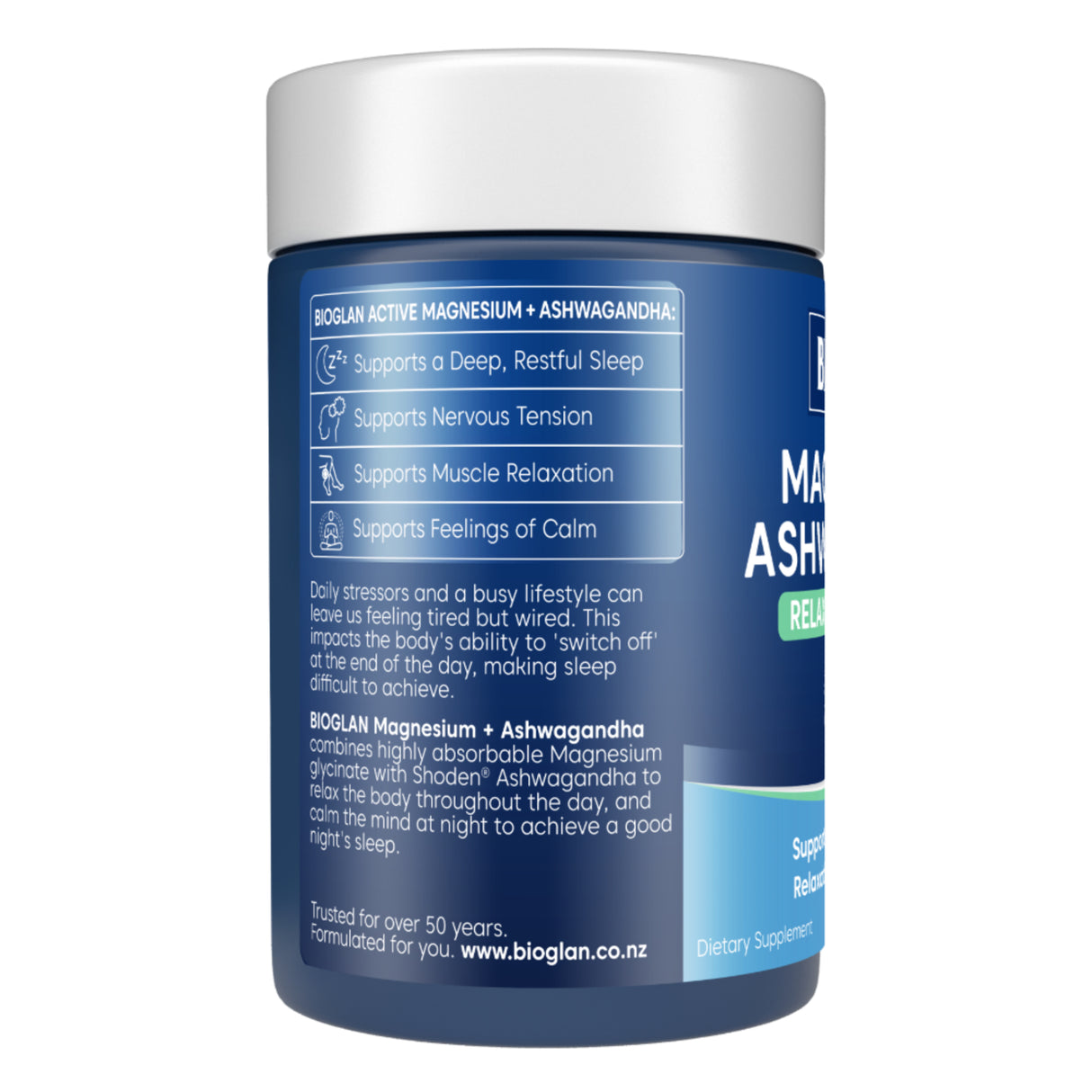 Bioglan Magnesium + Ashwagandha Tablets 60s