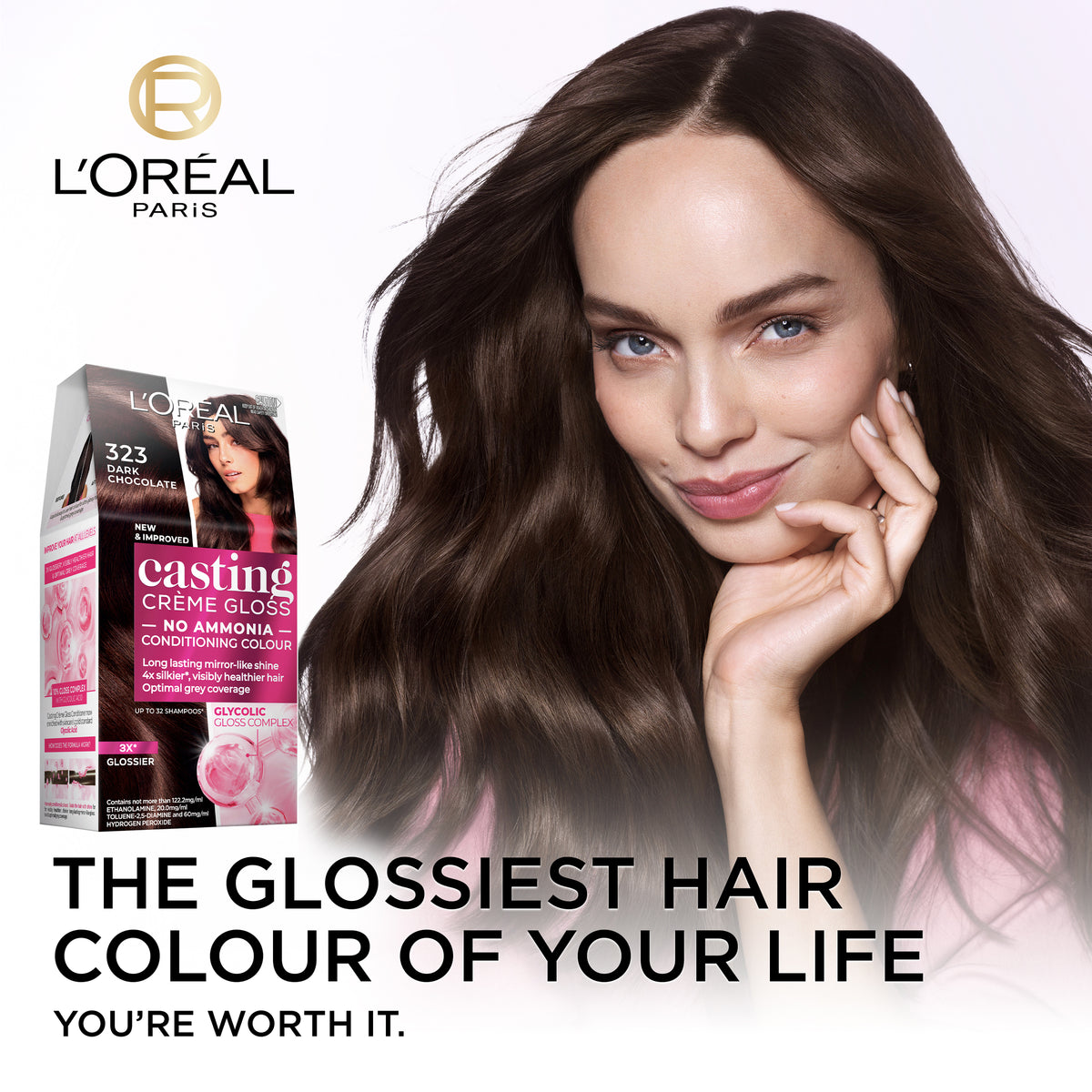 L'Oréal Paris Casting Crème Gloss Semi-Permanent Hair Colour - 323 Dark Chocolate (Ammonia Free)