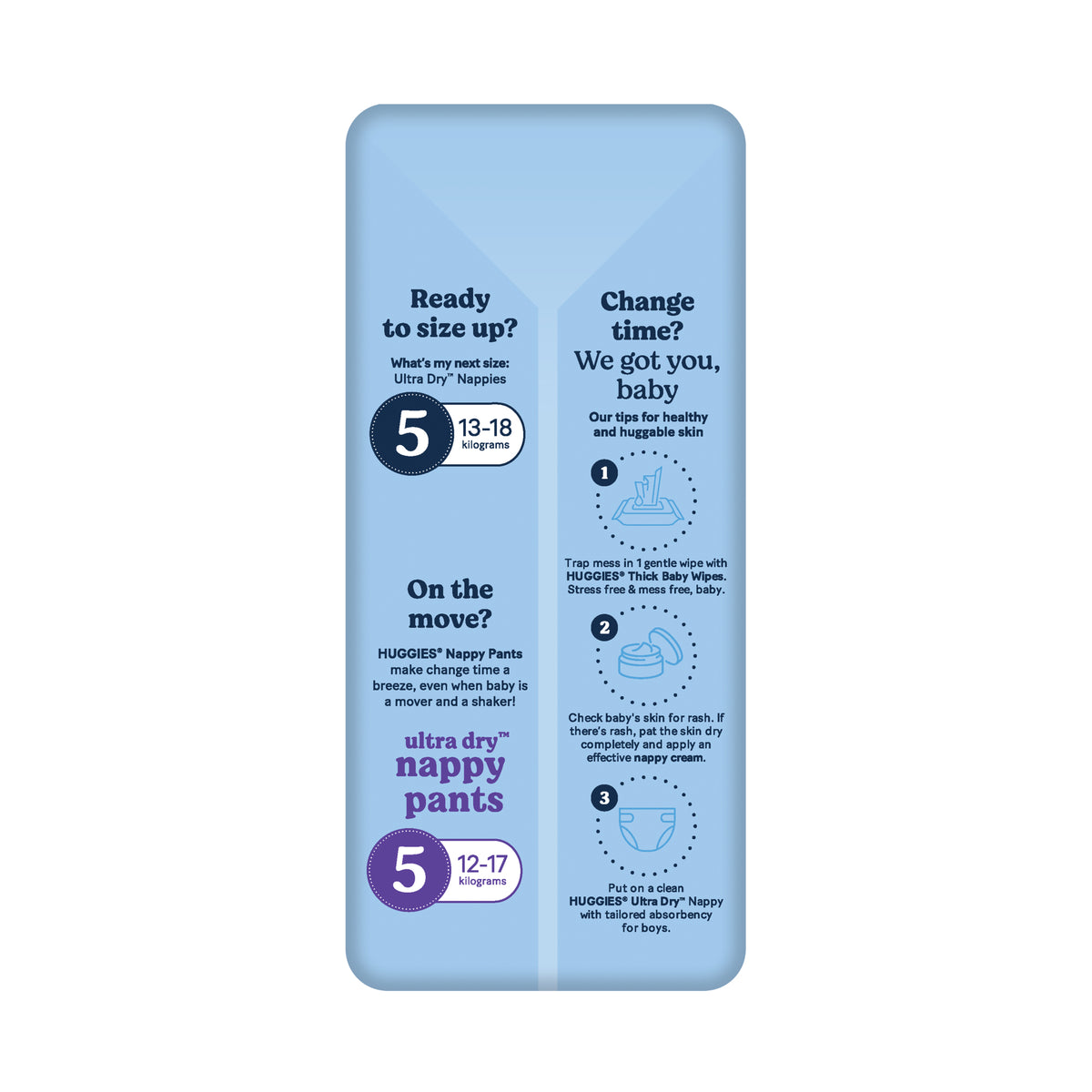 Huggies Ultra Dry Nappies Boys Size 4 (10-15kg) 18 Pack