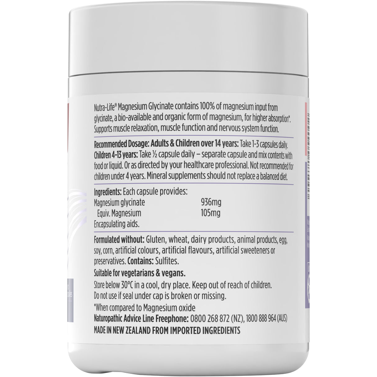 Nutra-Life Magnesium Glycinate Caps 120s