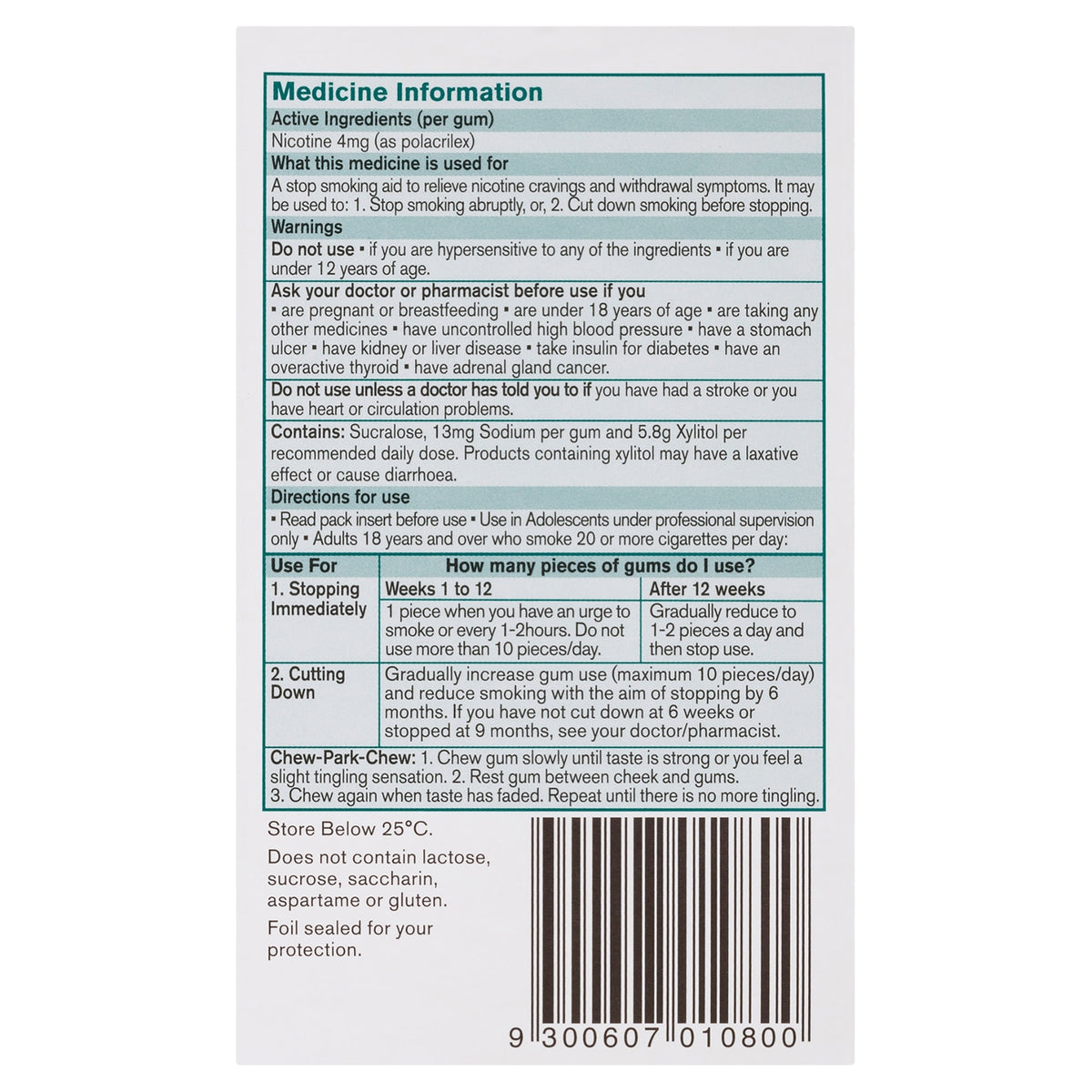 NICORETTE Gum Icy Mint 4mg 75s
