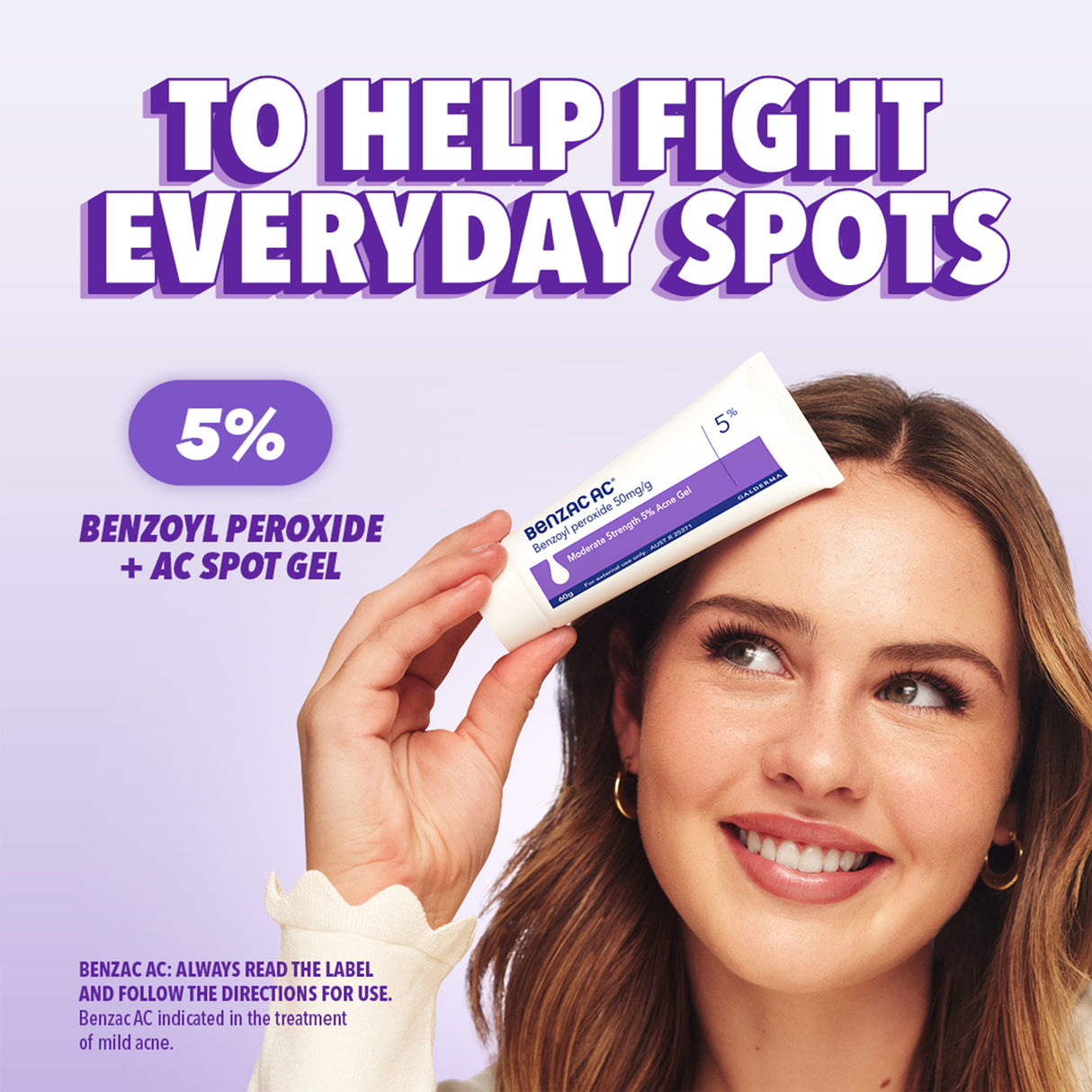 Benzac AC Moderate Strength 5% Acne Gel 60g, Acne Treatment