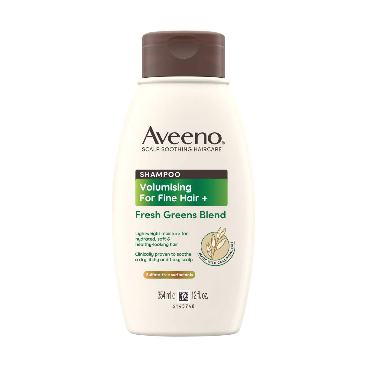Aveeno Refresh & Thicken Fresh Greens Blend Shampoo For Scalp Soothing & Gentle Cleansing 354mL