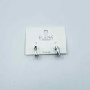 Rosanna Earrings White Hoops Silver