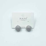 Rosanna Earrings Dimple Sphere Silver Stud