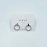 Rosanna Earrings Diamante Circle Silver