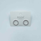 Rosanna Earrings Diamond Circle Silver