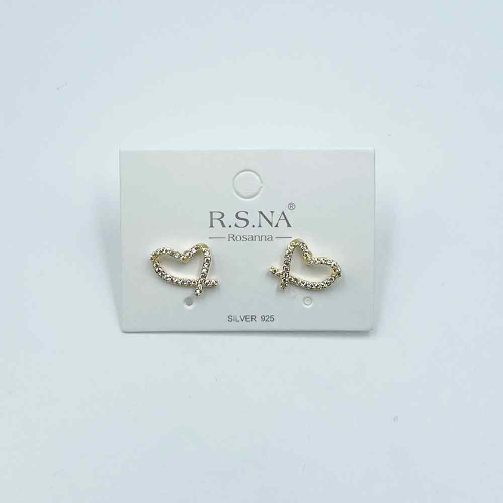 Rosanna Earrings Gold Heart Stud