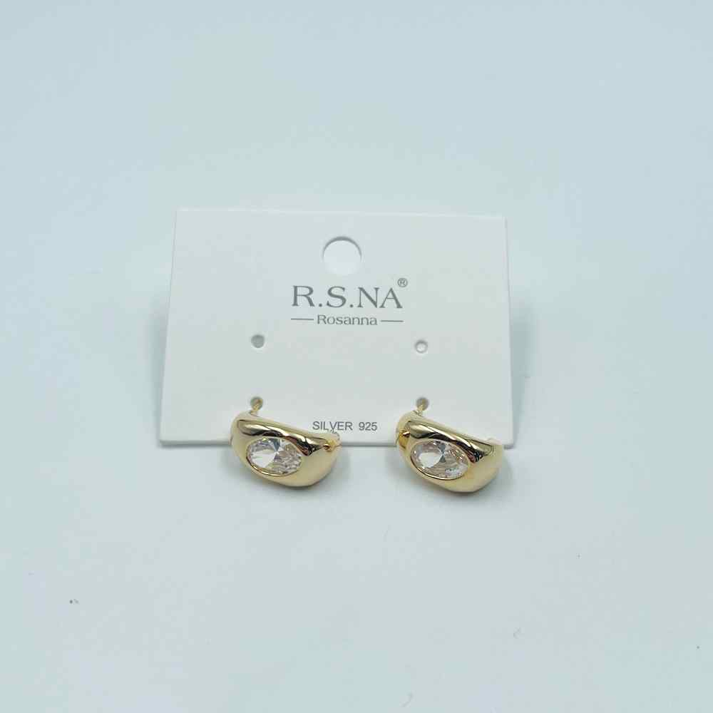Rosanna Earrings Oval Diamond Stud Gold