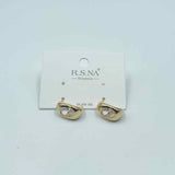 Rosanna Earrings Oval Diamond Stud Gold