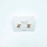 Rosanna Earrings Solid Metal Cross Gold