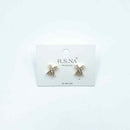 Rosanna Earrings Solid Metal Cross Gold