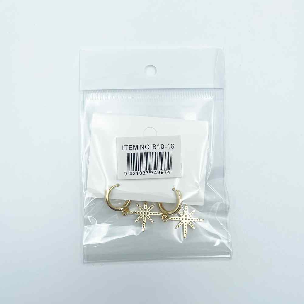 Rosanna Earrings Drop Star Burst Gold