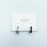 Rosanna Earrings Black Hoop Silver
