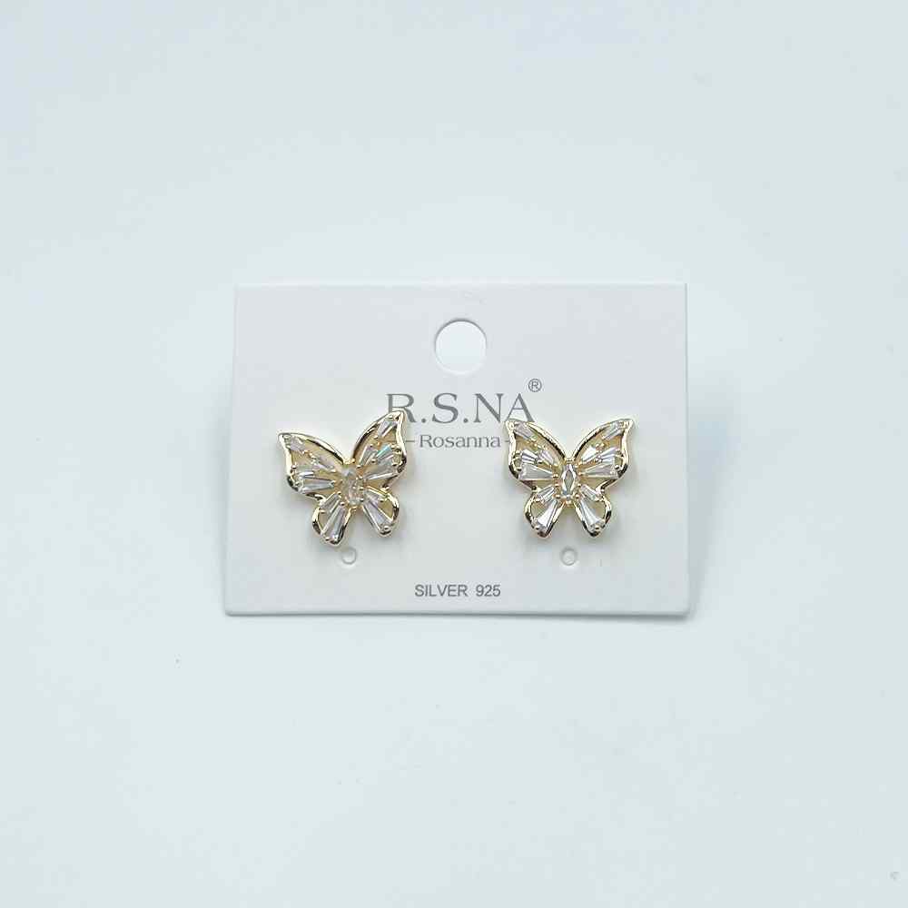 Rosanna Earrings Diamante Butterfly Gold