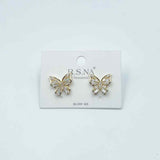 Rosanna Earrings Diamante Butterfly Gold
