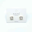 Rosanna Earrings Square Classic Diamante Stud Gold