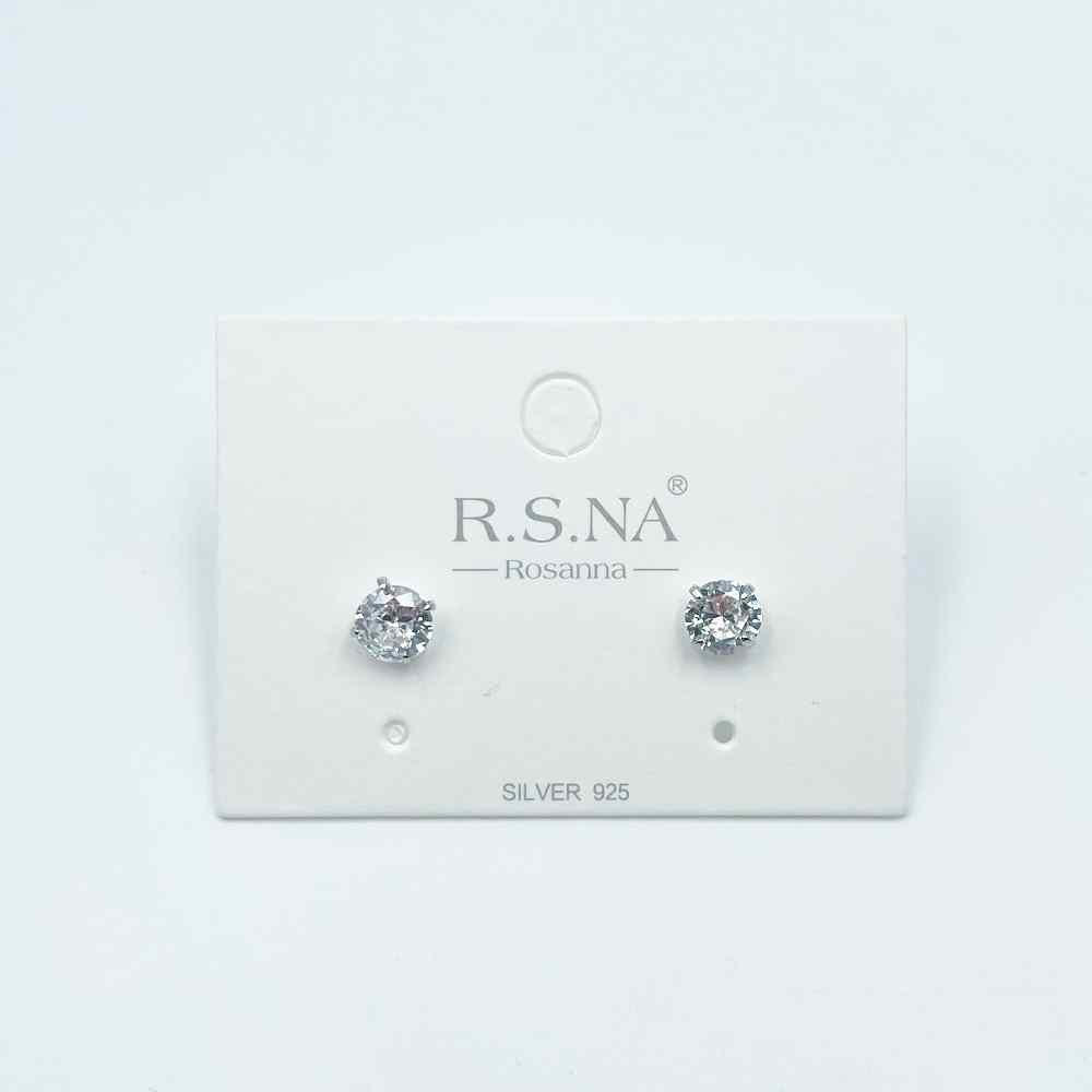 Rosanna Earrings Small Diamond Stud Silver