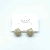 Rosanna Earrings Dimple Sphere Gold Stud