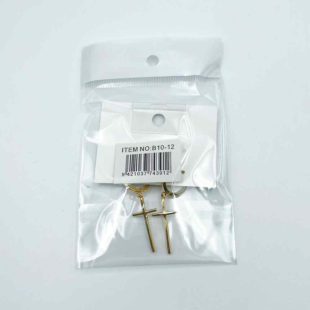 Rosanna Earrings Drop Cross Gold