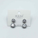 Rosanna Earring Drop Diamond Studs Silver