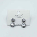 Rosanna Earring Drop Diamond Studs Silver