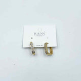 Rosanna Earrings Diamond Rectangle Gold