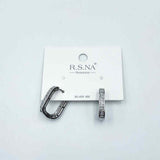 Rosanna Earrings Diamond Rectangle Silver