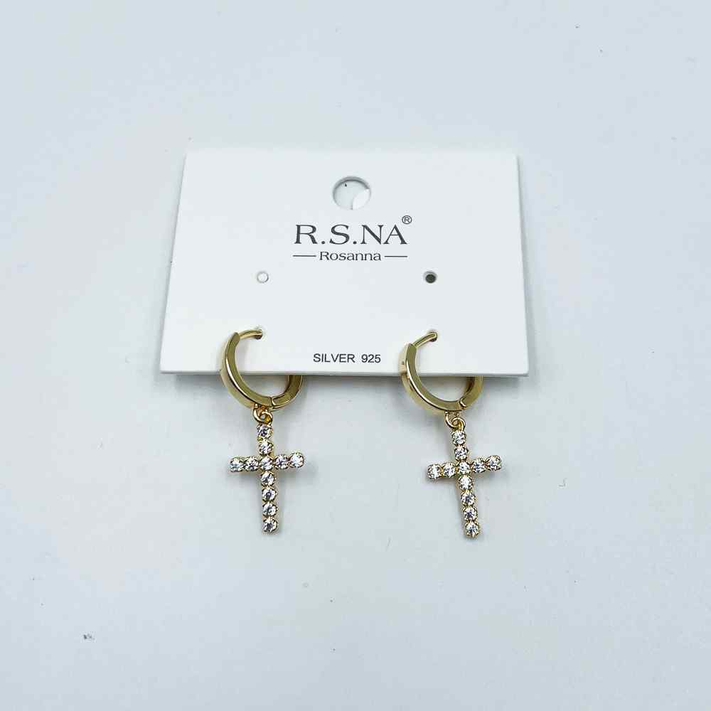 Rosanna Earrings Drop Diamond Cross
