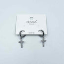 Rosanna Earrings Drop Diamond Cross Silver