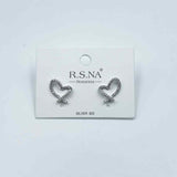 Rosanna Earrings Silver Heart Stud