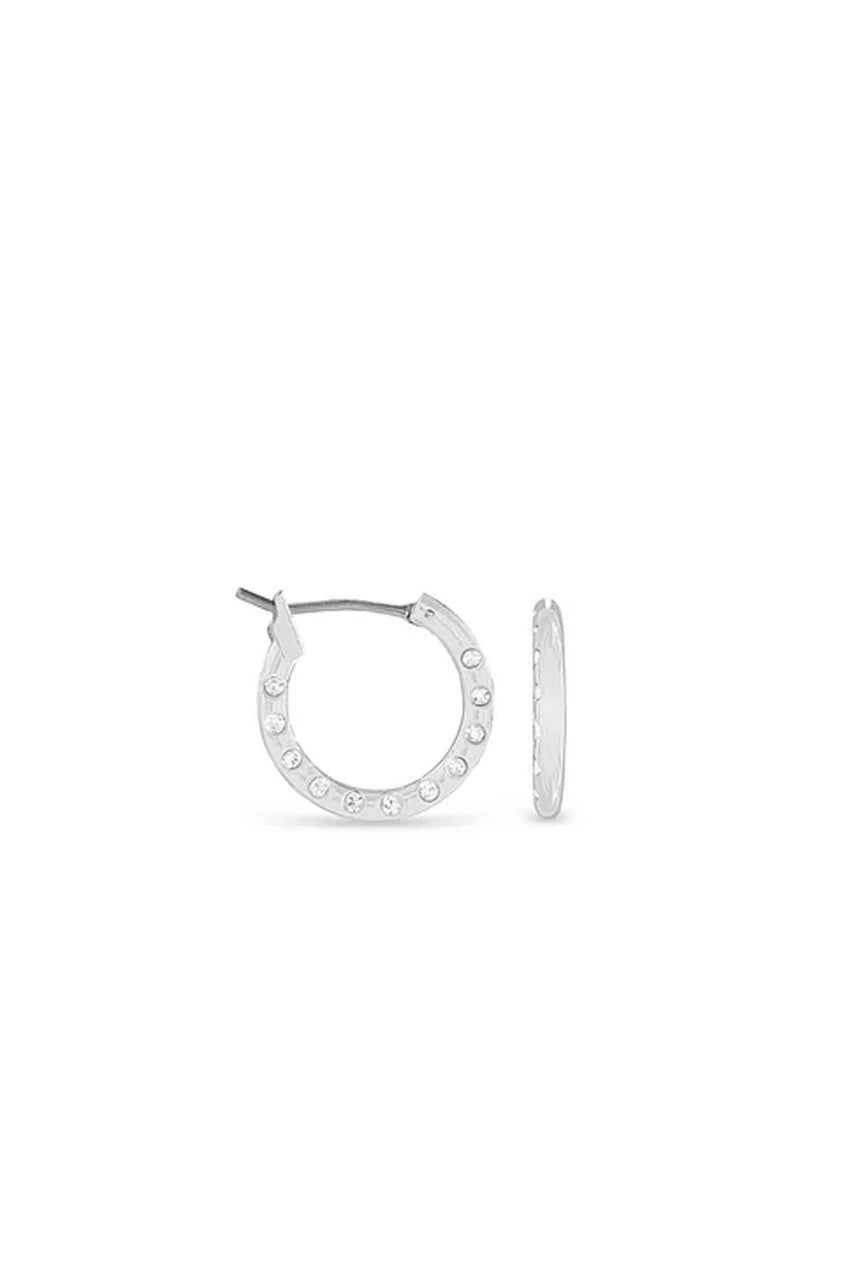 EarSense Hoop with Crystals Silver 12mm