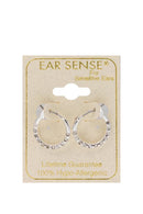 EarSense Hoop with Crystals Silver 12mm
