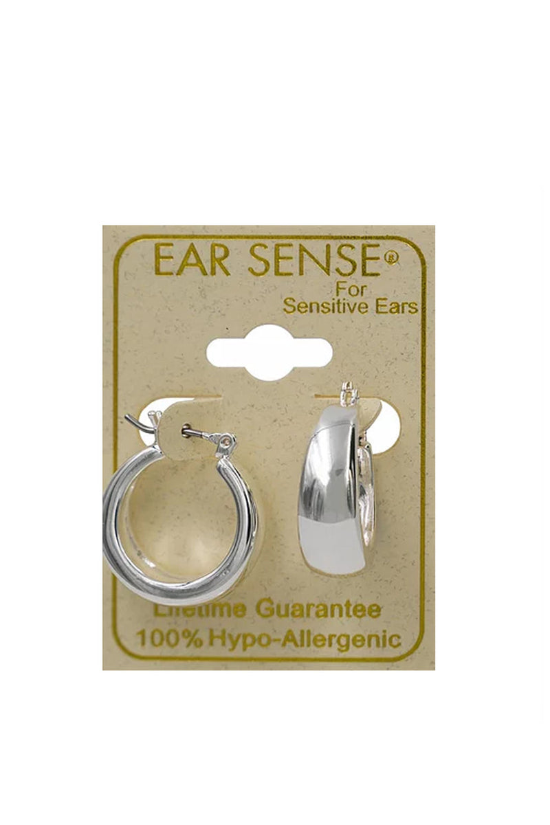 EarSense Tapered Hoop Silver 15mm